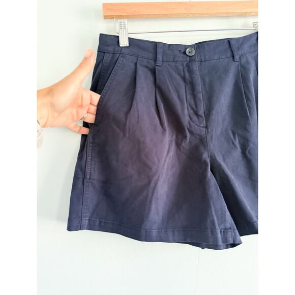 J.Crew | NWT 5" pleated heritage chino short in Navy | Sz 4 - Picture 4 of 11